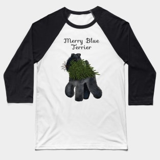 Merry Blue Terrier (Blue Background) Baseball T-Shirt